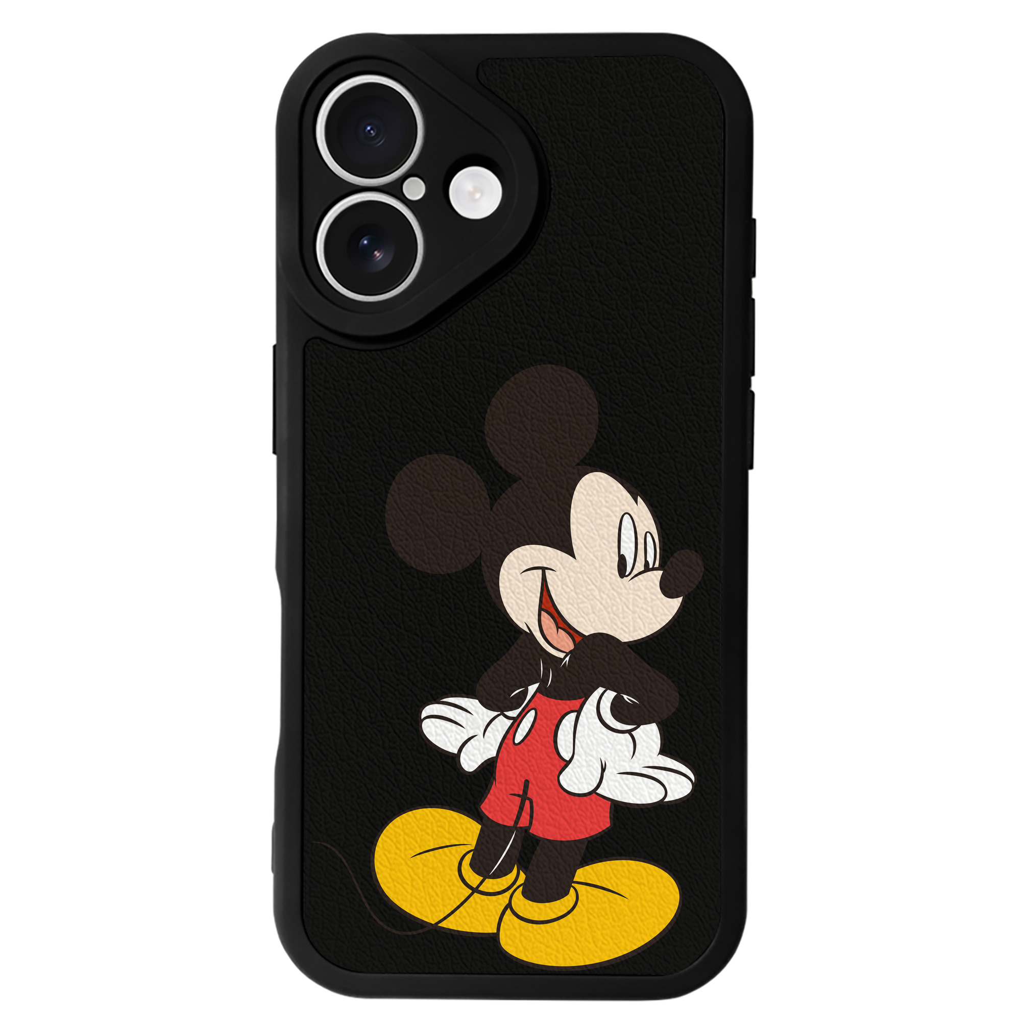 （画像用） ミッキーマウス Mickey Mouse 【iPhone 16シリーズ対応】シリコンスマホケース（レザー調） 材質：シリコン